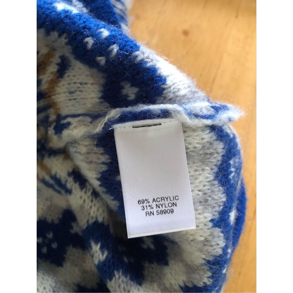 Chelsea & Violet Womens L Blue Fair Isle Knit Sweater Cozy Boho NWT - Picture 12 of 13